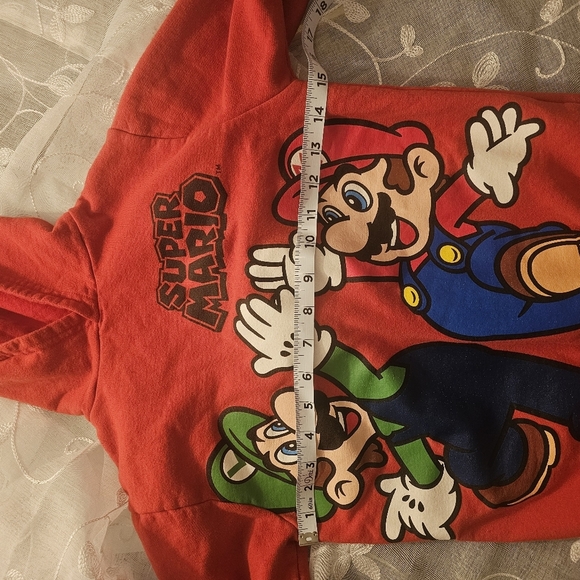 Kids Red Mario Brothers hoodie sweater size Medium 7/8 - Picture 5 of 6